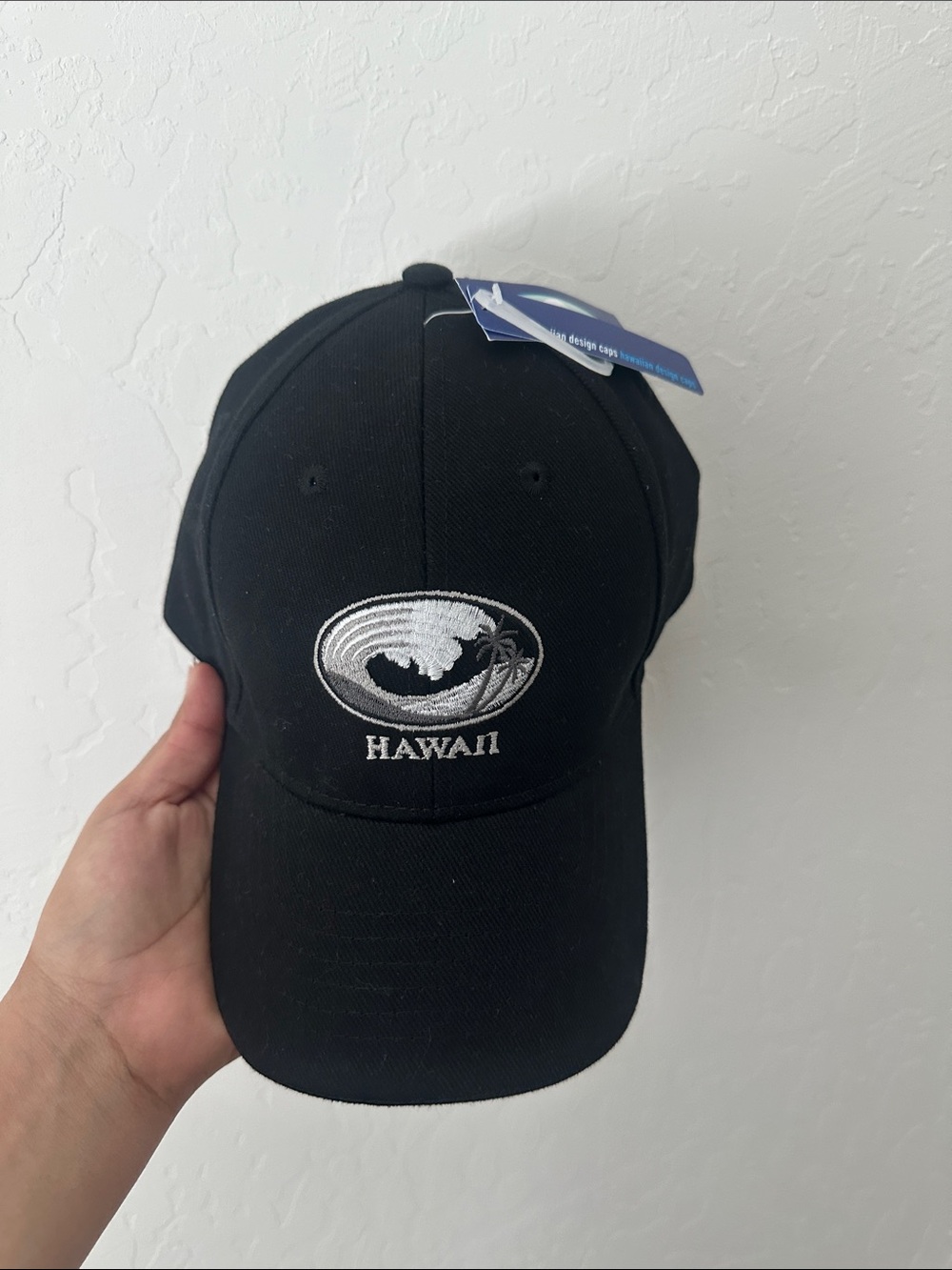 Unisex one size Hawaii Embroidered Black Baseball Cap